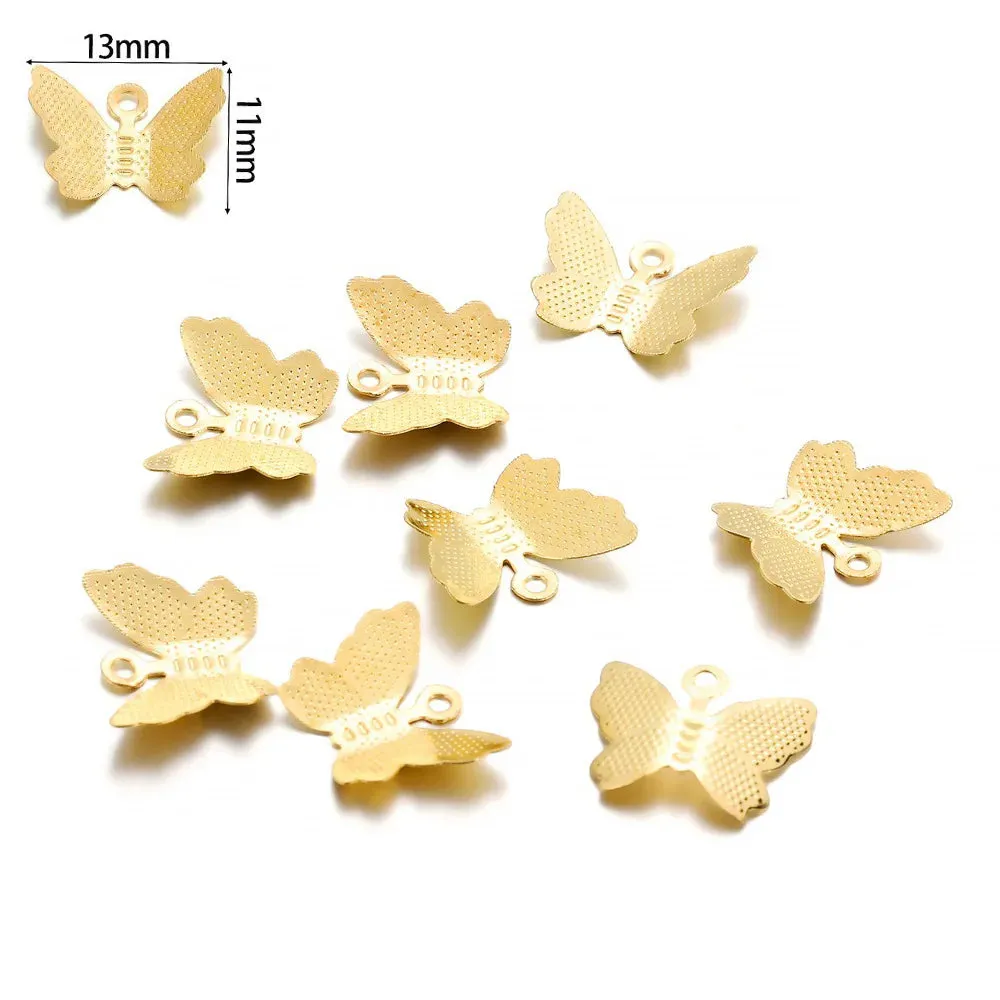 100pcs Butterfly Metal Accessories – DIY Earrings & Pendants