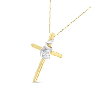 10K Two-Tone Gold 1/25ct. TDW Diamond Accent pendant