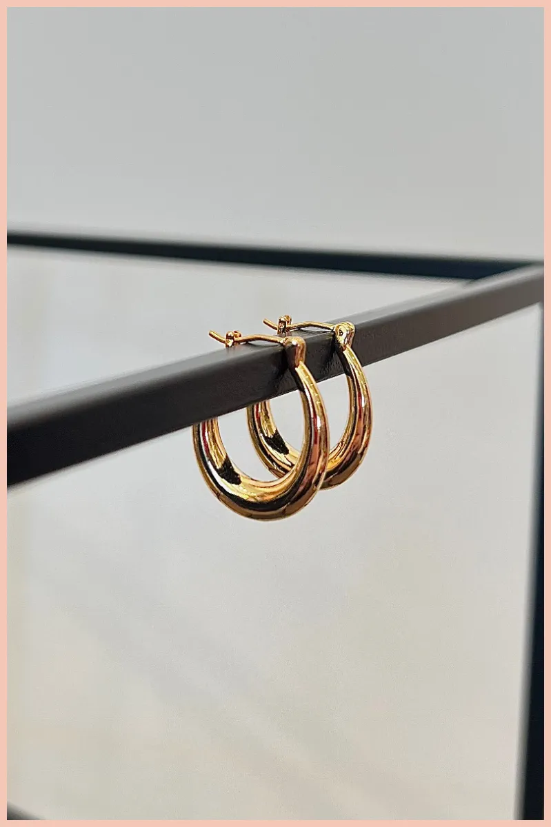 14K Dipped Hoop Post Earrings