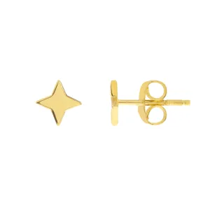 14k Gold North Star Stud Earrings