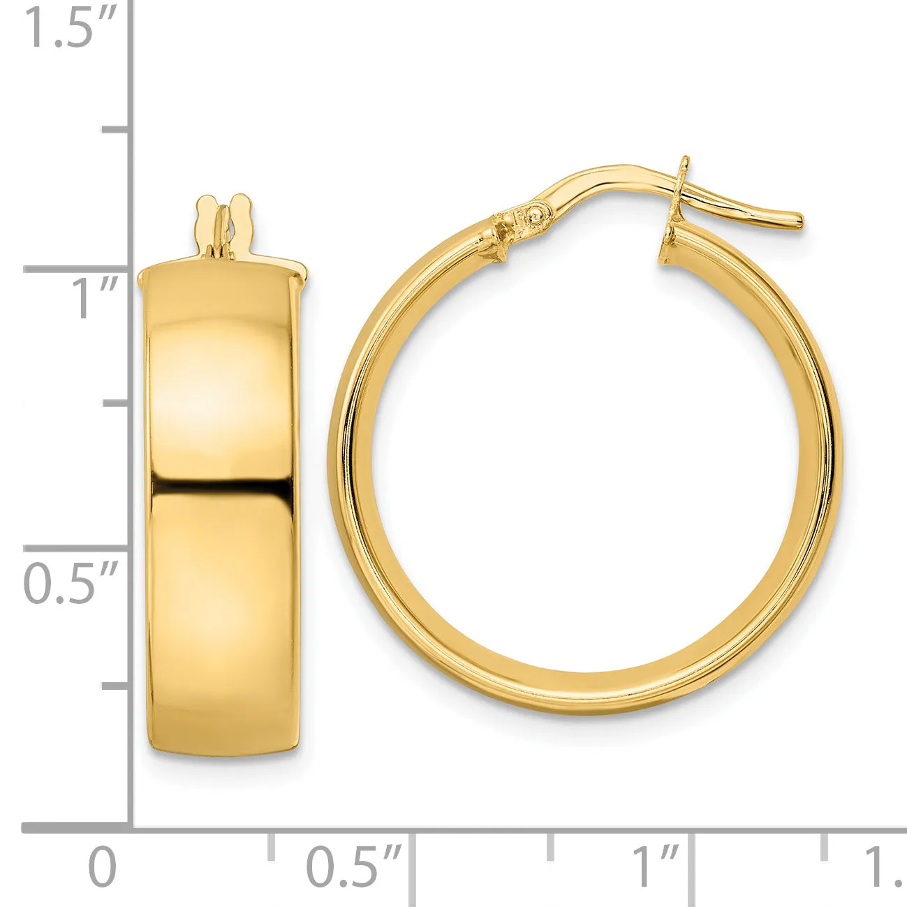 14K Polished Hoop Earrings