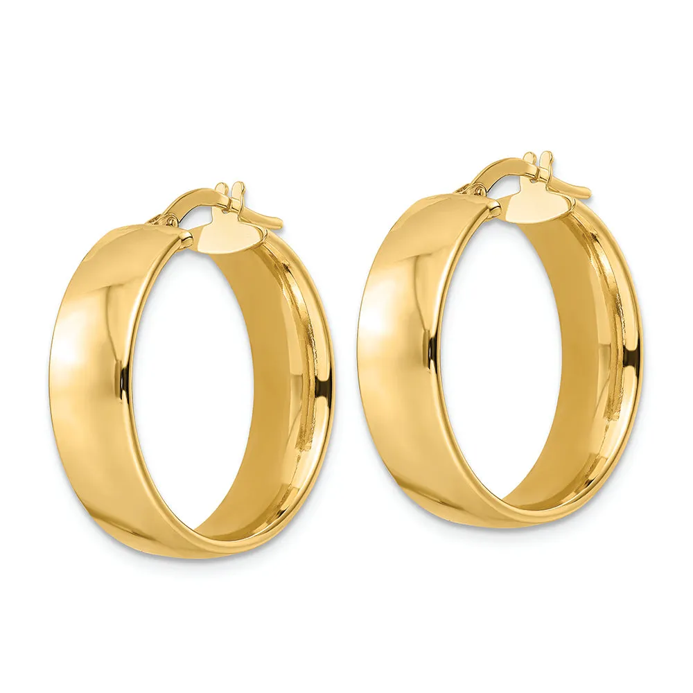 14K Polished Hoop Earrings