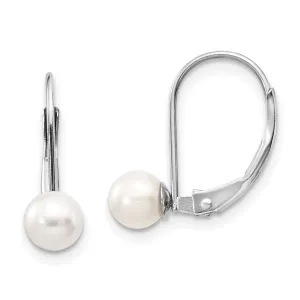 14k White Gold Freshwater Cultured Pearl Earrings