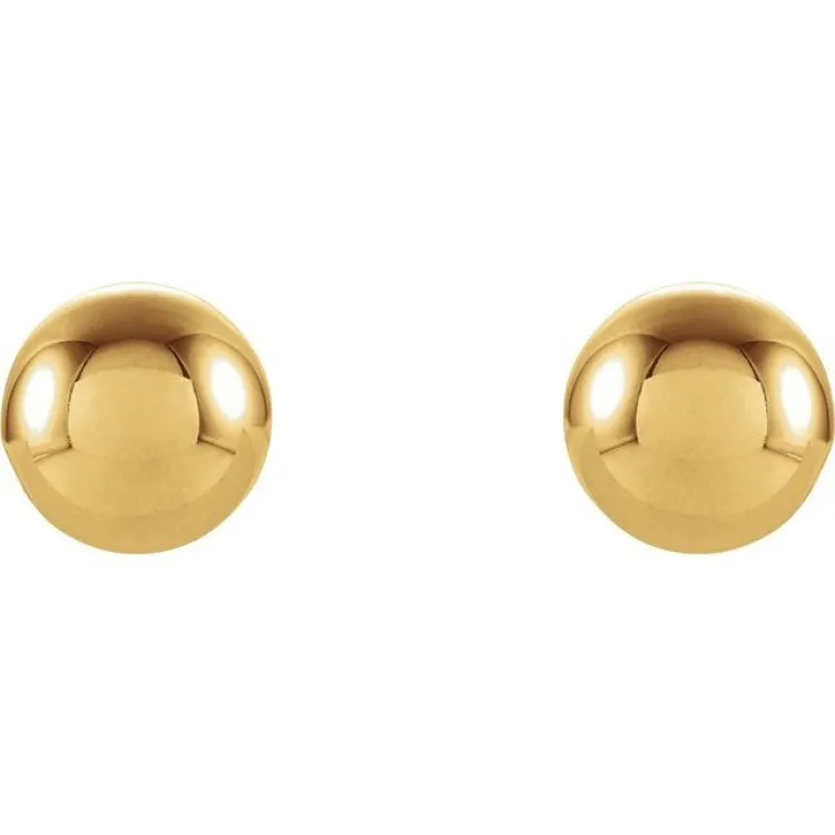 14K Yellow 5 mm Ball Stud Earrings