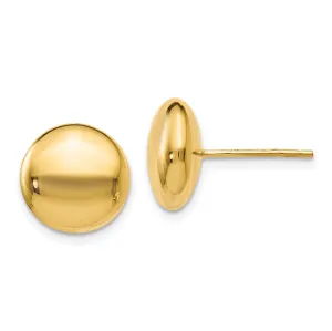 14k Yellow Gold Polished Button Post Earrings