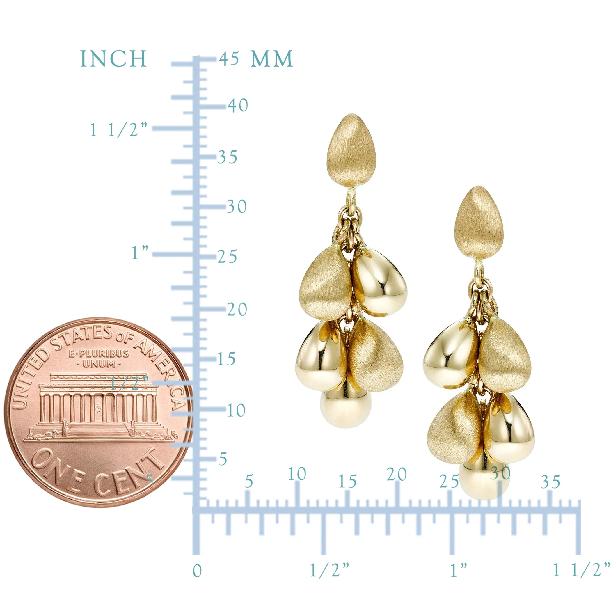 14K Yellow Gold Tear Drop Earrings