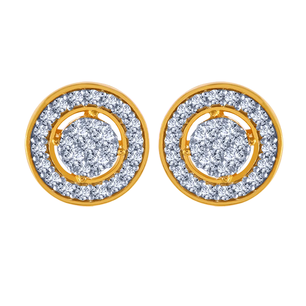 18k Elegant Diamond Stud Earrings