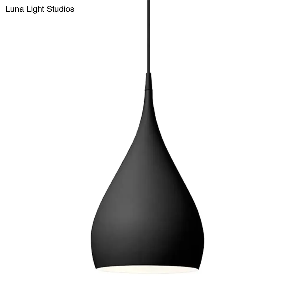 6.5"/10" Teardrop Pendant Light - Modern Metal, 1 Light, Black/White/Red