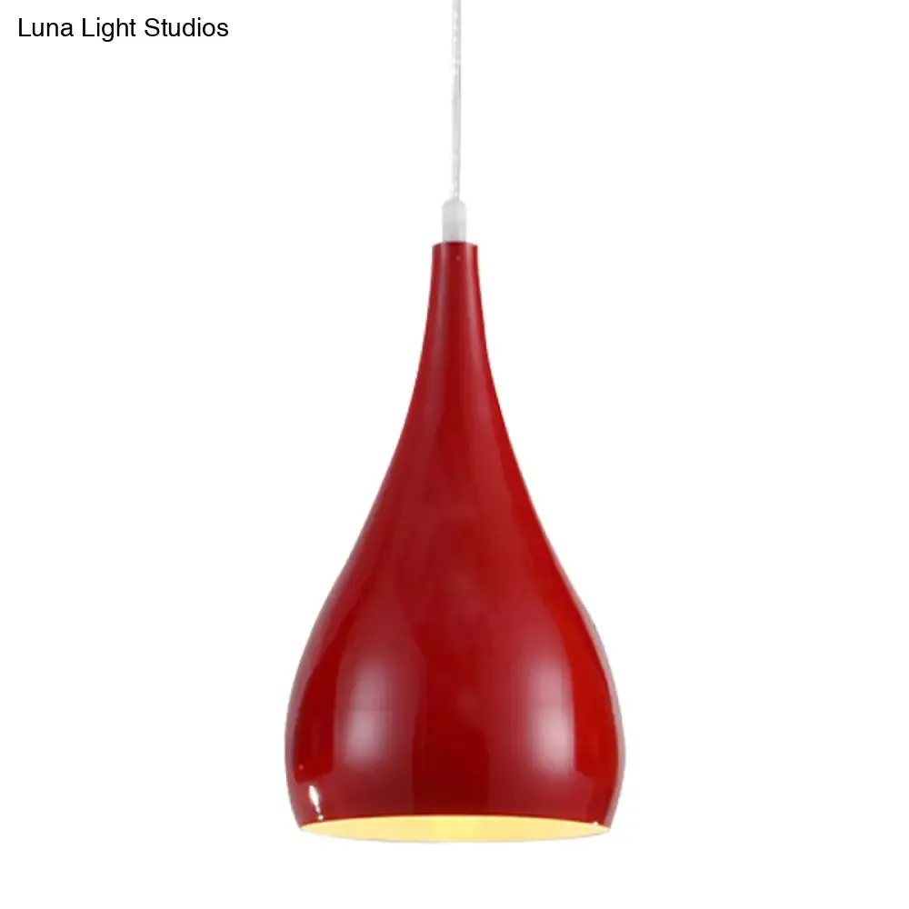 6.5"/10" Teardrop Pendant Light - Modern Metal, 1 Light, Black/White/Red