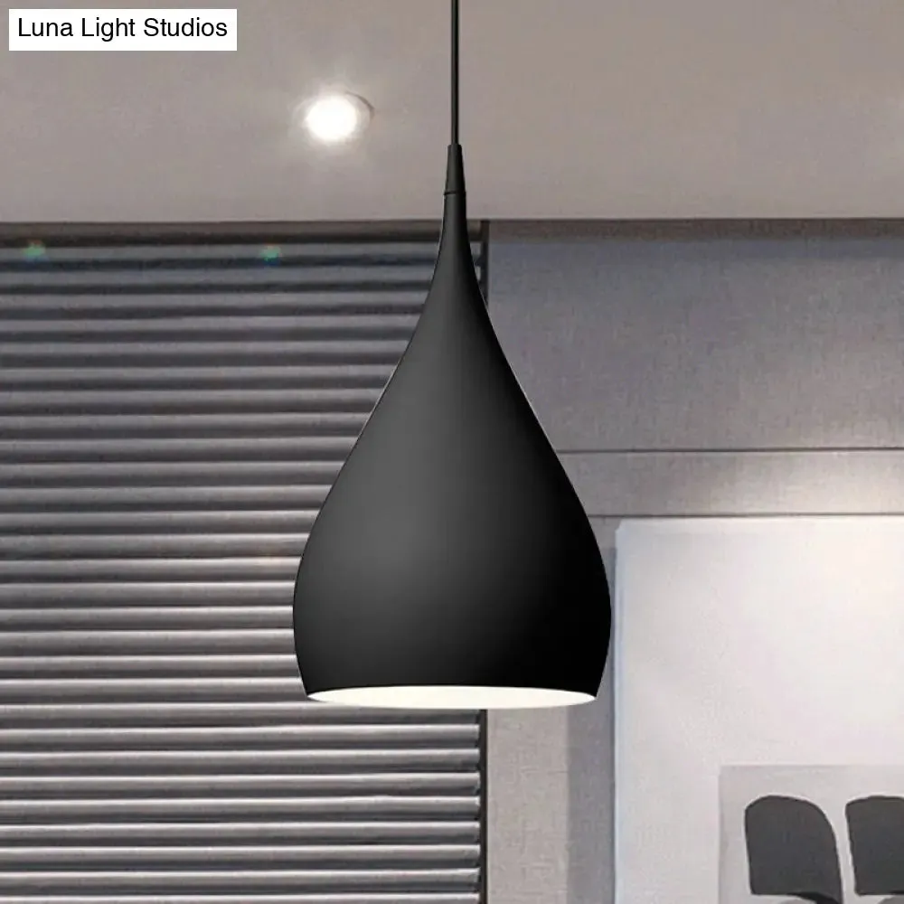 6.5"/10" Teardrop Pendant Light - Modern Metal, 1 Light, Black/White/Red