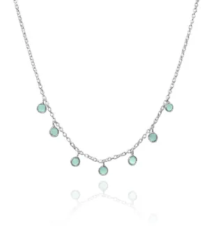 7 Stone Kathak Necklace Aqua Chalcedony