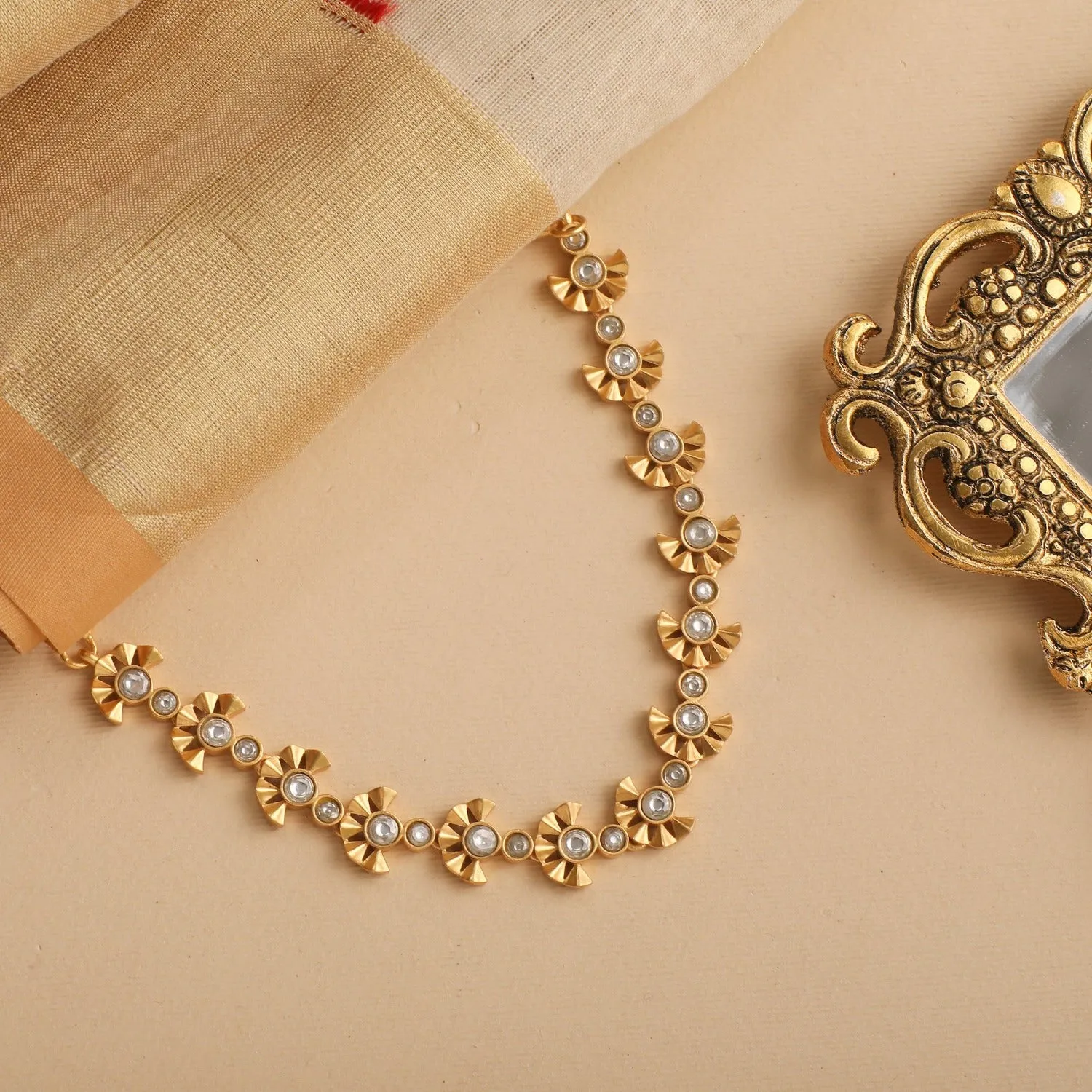 Aakar Gold Plated Silver Delicate Necklace