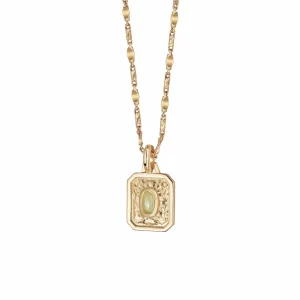 August Peridot Birthstone Necklace 18ct Gold Plate