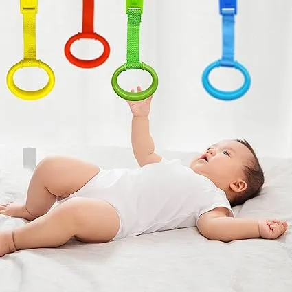 Baby Playpen Pull Up Rings – 4 Pack Crib Stand-Up Assistant Rings