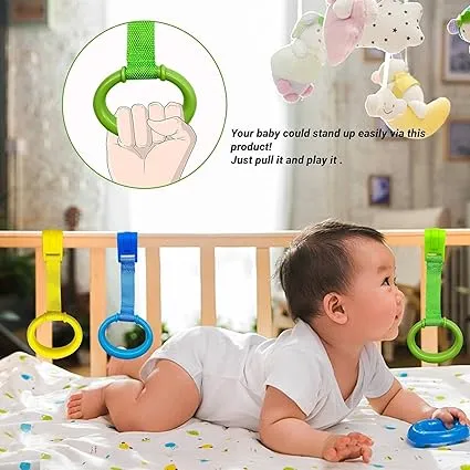 Baby Playpen Pull Up Rings – 4 Pack Crib Stand-Up Assistant Rings