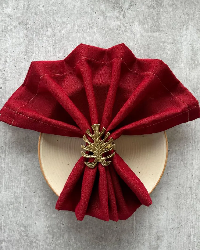 Beautiful Golden Leaf Napkin Rings | Set of 4