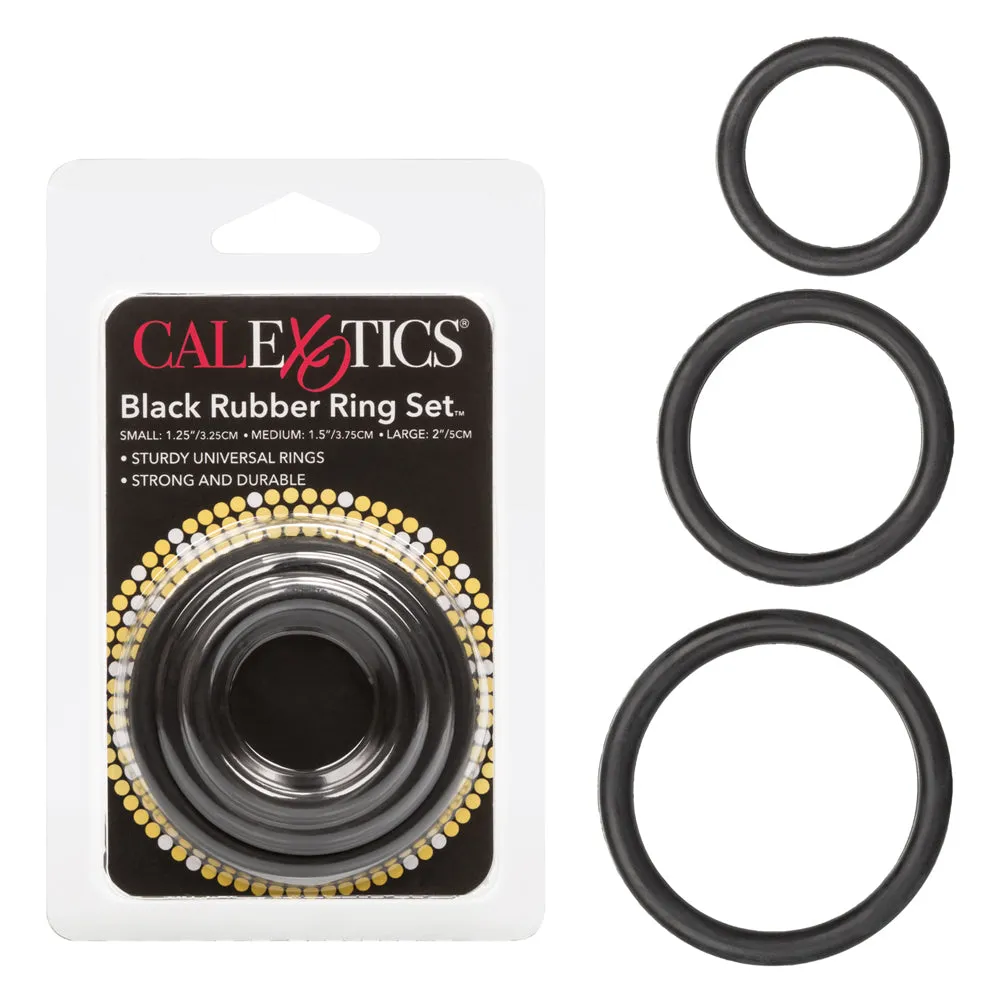 Black Rubber Ring 3 Piece Set