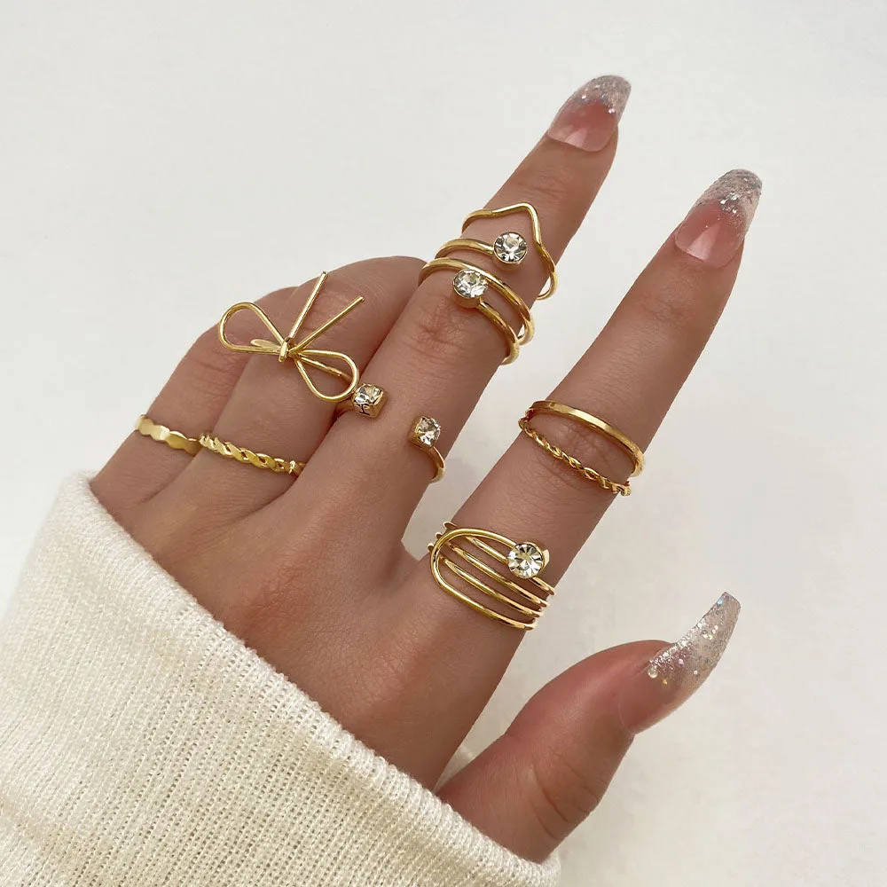 Bohemian Summer Gold Ring Set