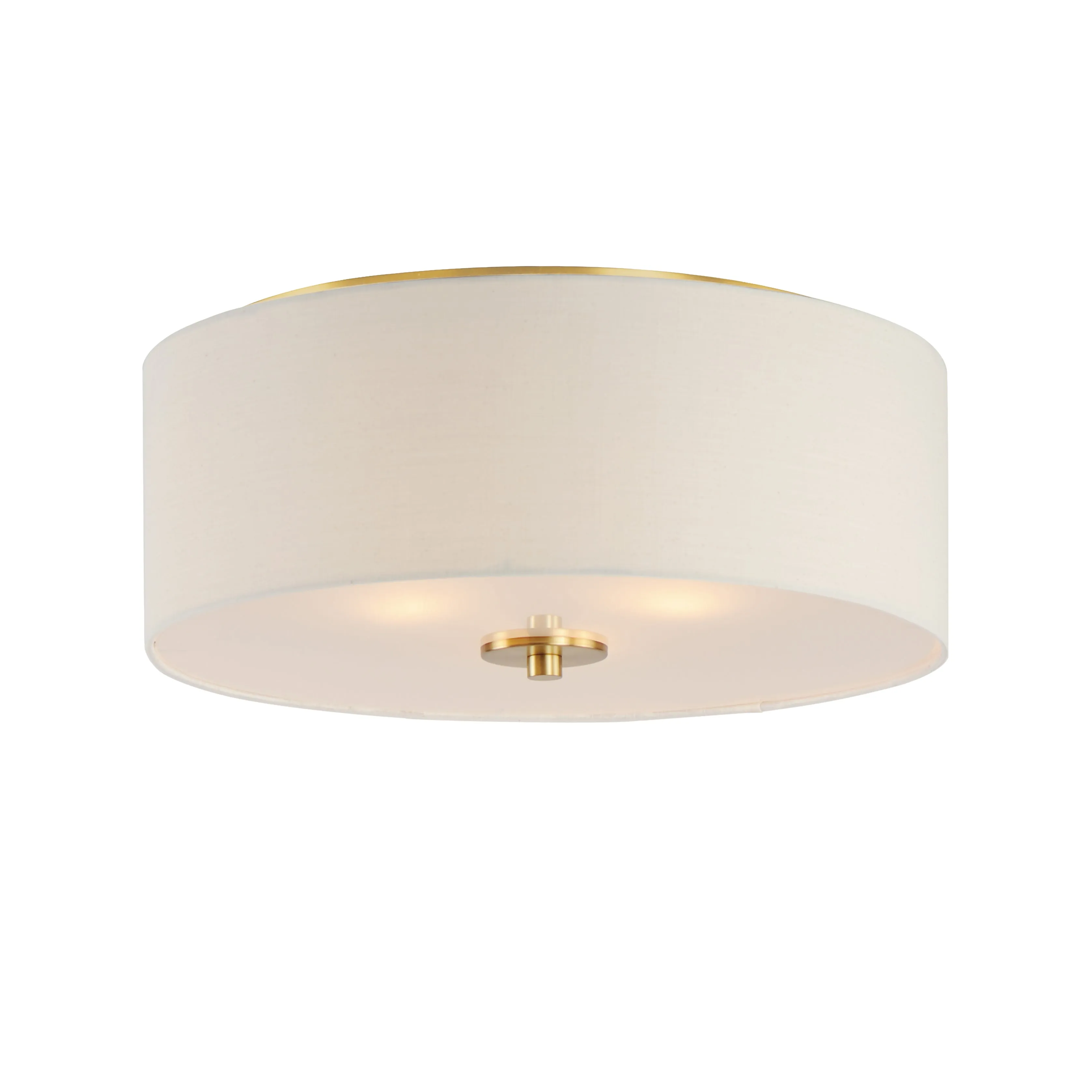 Bongo 3-Light Flush Mount Ceiling Light, Natural Aged Brass