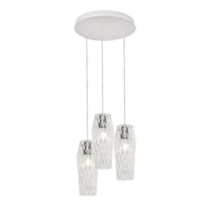 Candace 18 in. 3 Lights Pendant Light Satin Nickel Finish Clear Shade