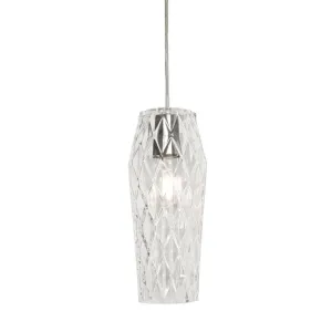 Candace 5 in. Pendant Light Satin Nickel Finish Clear Shade