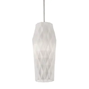 Candace 5 in. Pendant Light Satin Nickel Finish Opal Shade