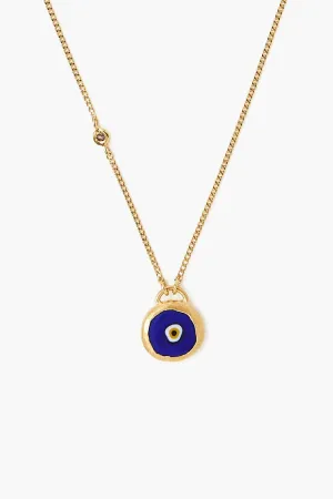 Chan Luu Blue Evil Eye Necklace With Champagne Diamond