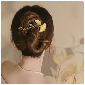 Chinese Style Elegant Ginkgo Leaf Hair Clip Headdress