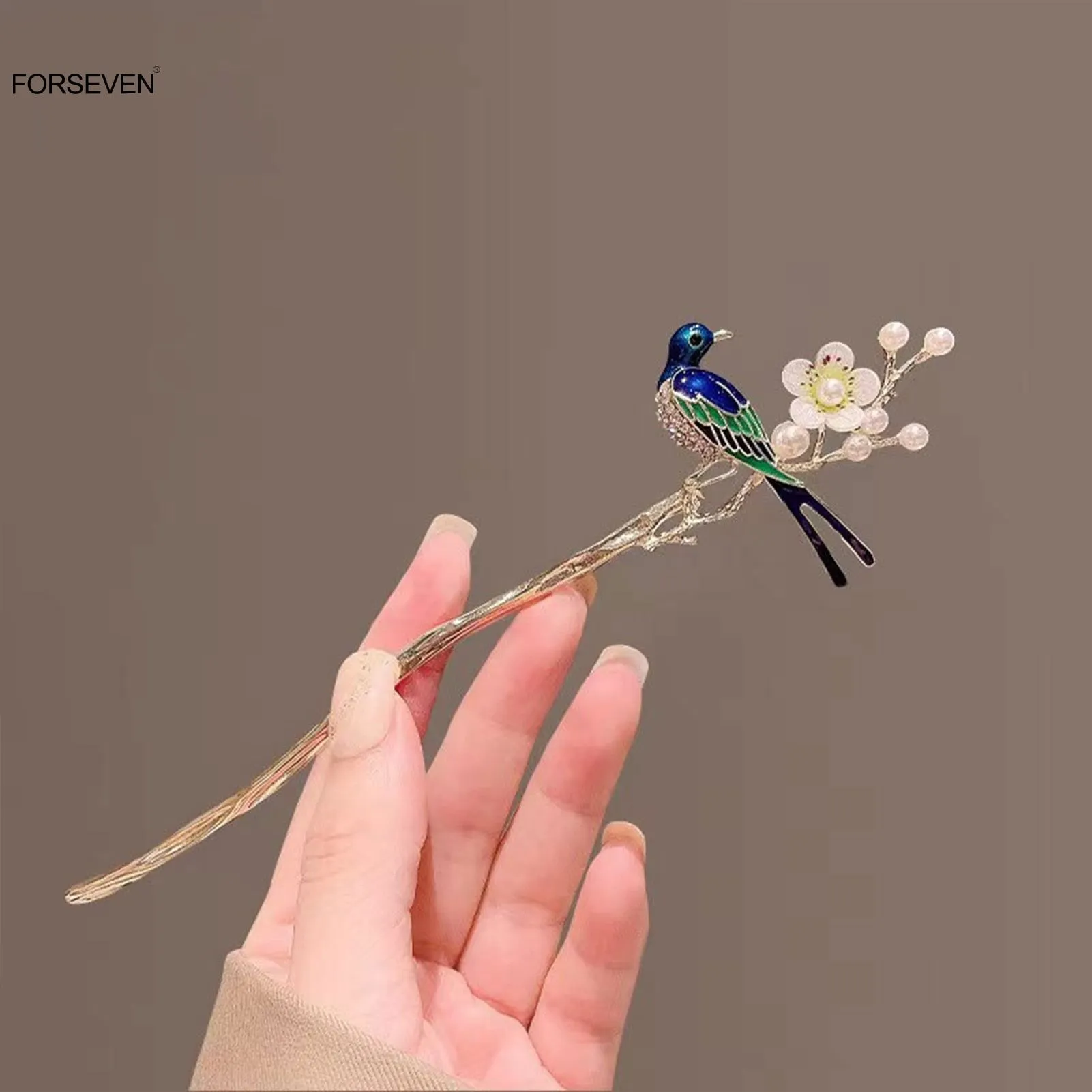 Chopstick Hairpins- Birds & Flowers Pearl Clips