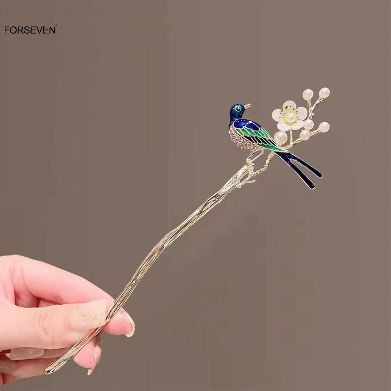 Chopstick Hairpins- Birds & Flowers Pearl Clips