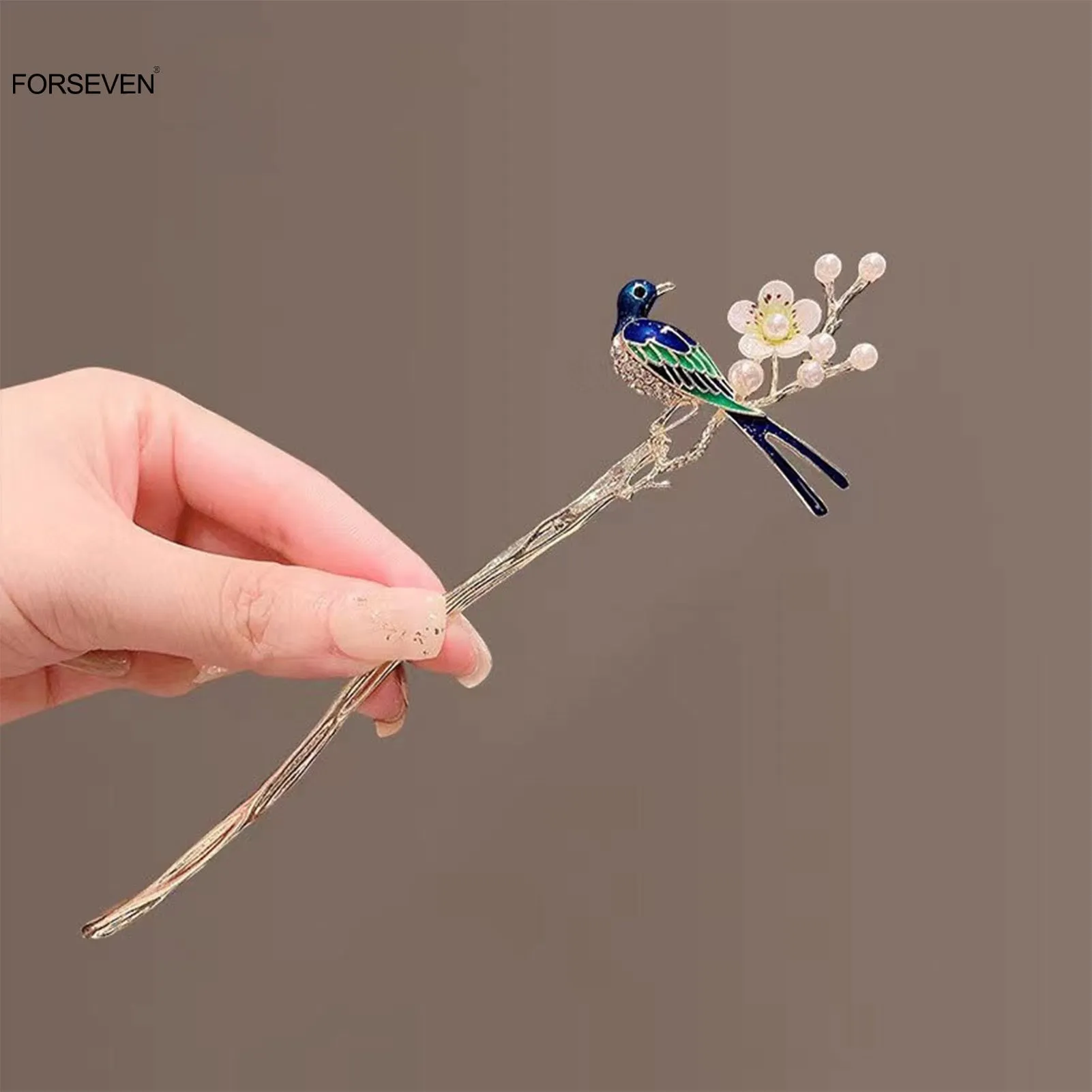 Chopstick Hairpins- Birds & Flowers Pearl Clips