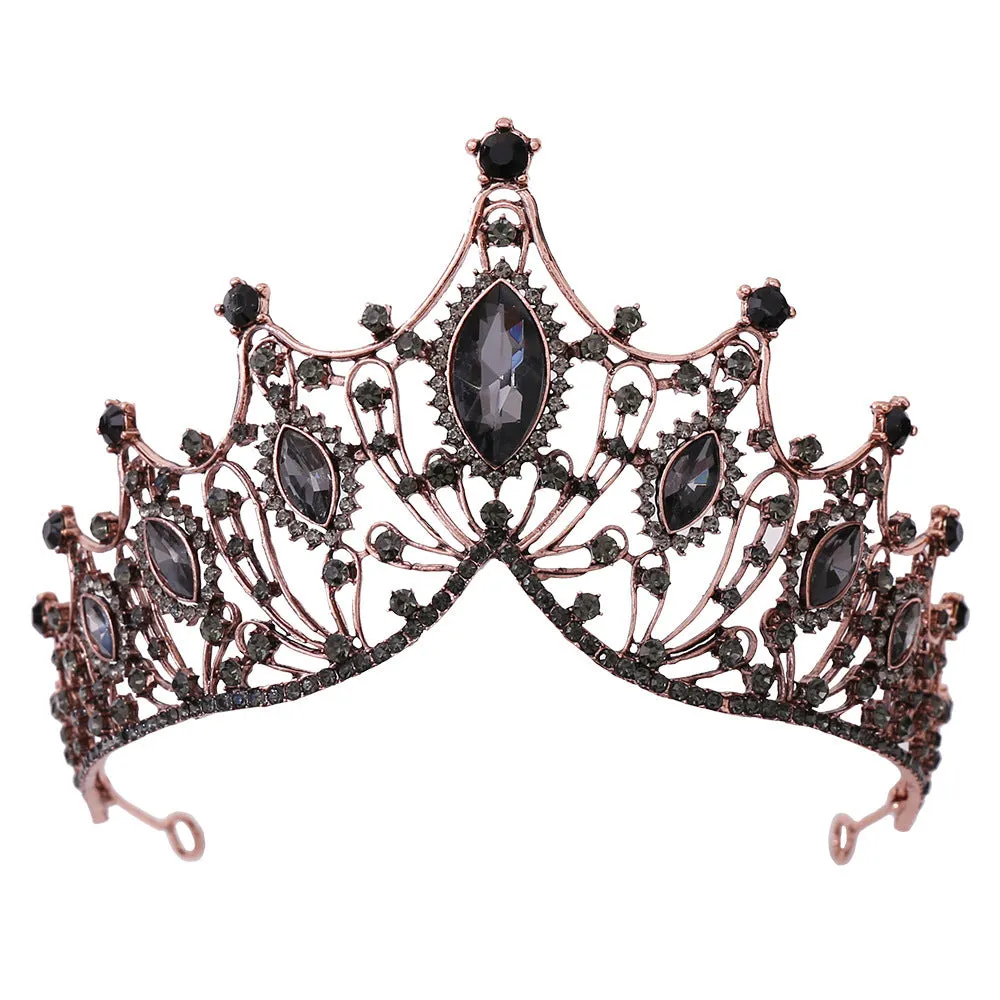 Classic Vintage Bridal Tiara Black Baroque