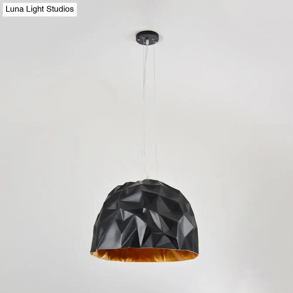 Contemporary Metal Hanging Ceiling Pendant Light in Black/White