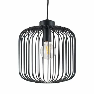 Dania Matt Black Metal Wire Pendant