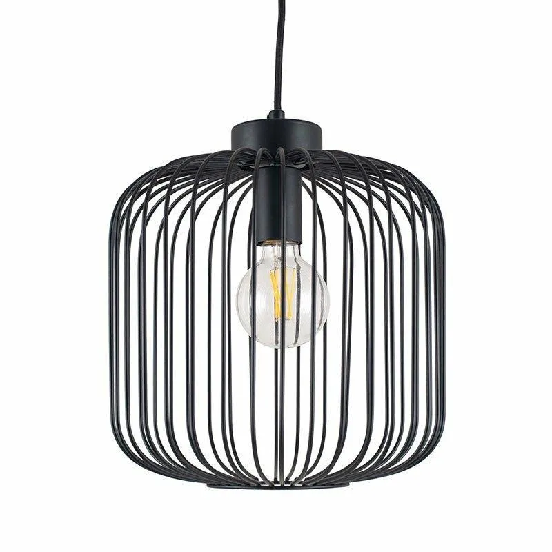 Dania Matt Black Metal Wire Pendant