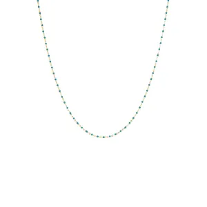 Delicate Beaded Natural Stone Necklace ~ Turquoise