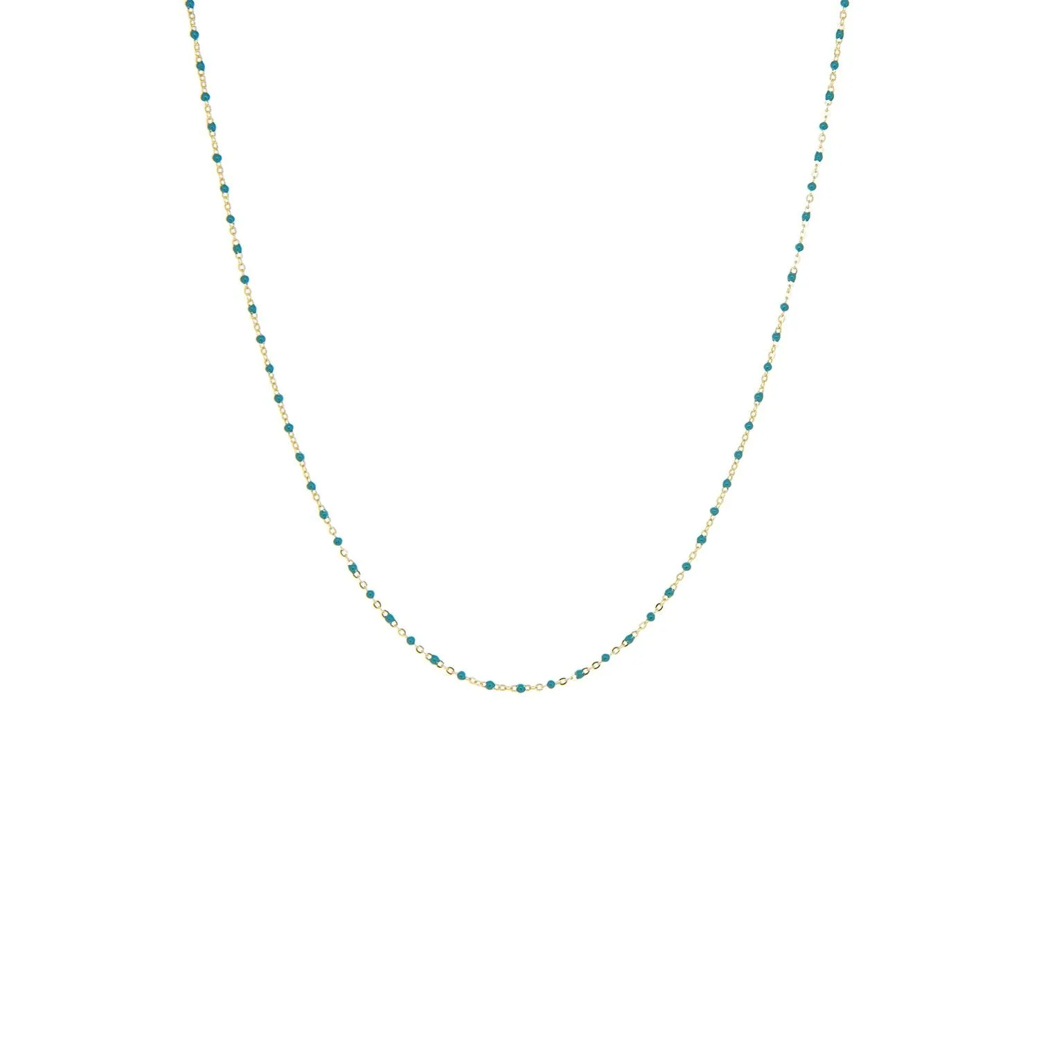 Delicate Beaded Natural Stone Necklace ~ Turquoise