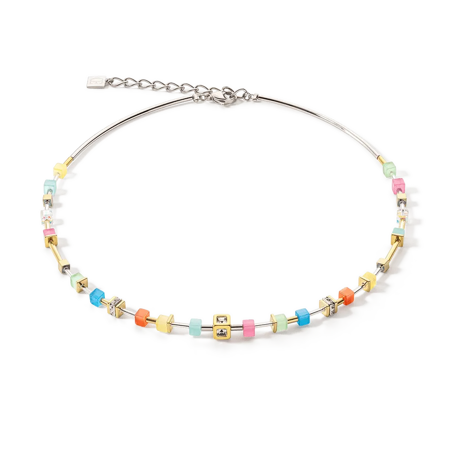 Delicate Multicolor Cube Necklace