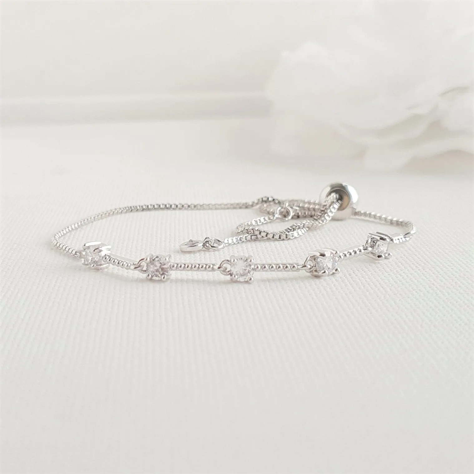 Delicate Silver Wedding Bracelets for Brides & Bridesmaids- Ginger