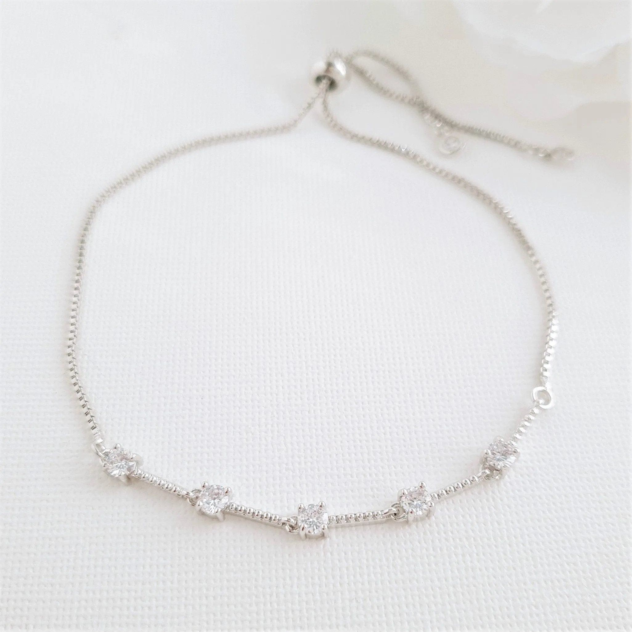 Delicate Silver Wedding Bracelets for Brides & Bridesmaids- Ginger