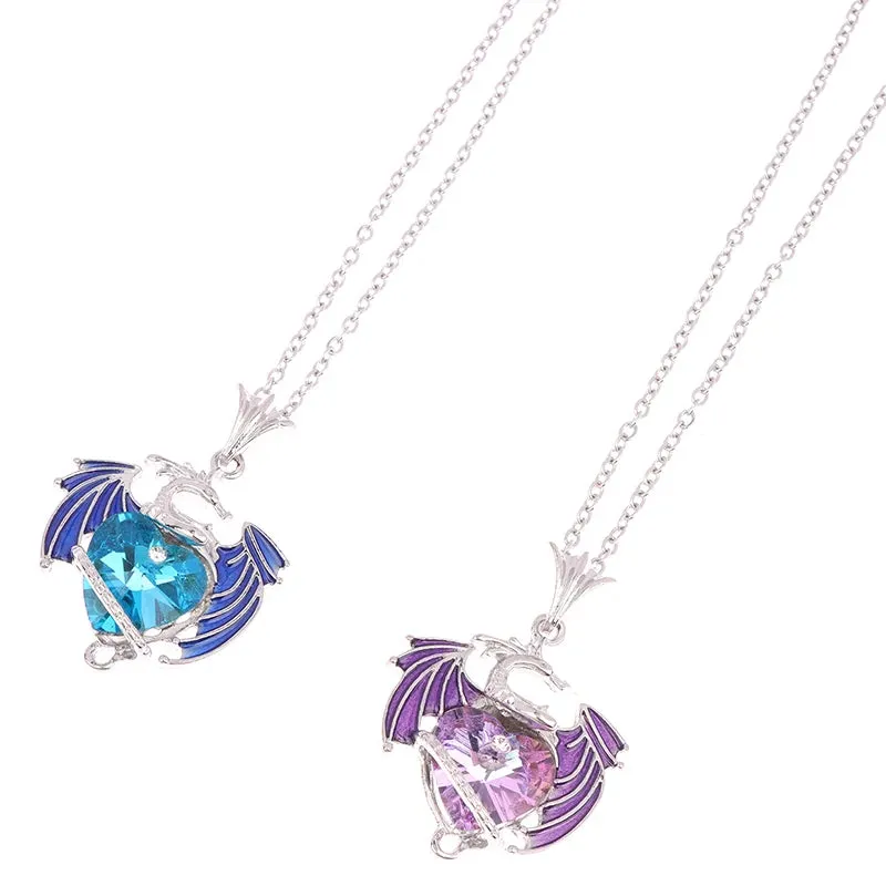 dragon necklace Blue Purple Pendant