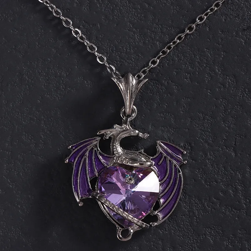 dragon necklace Blue Purple Pendant