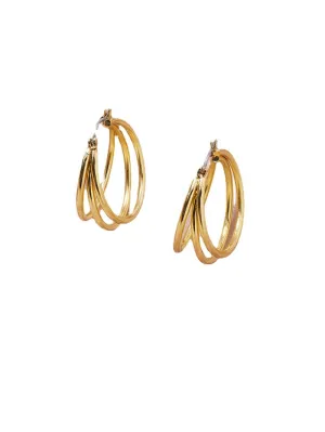 Elegant Circular Metal Earrings - Vienna Verve Collection