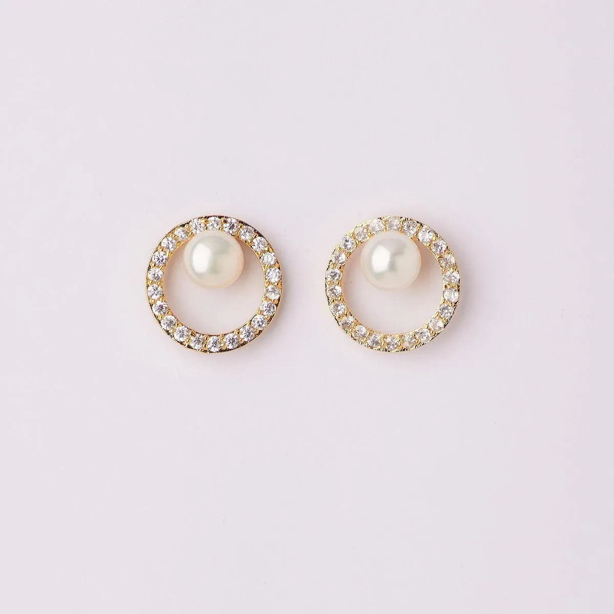 Elegant Real Pearl Stud Earring