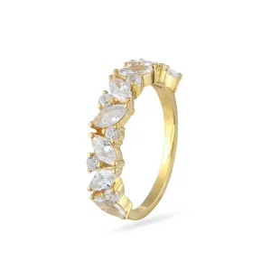 Elite Marquise White Cz Band Silver Ring - From Purl