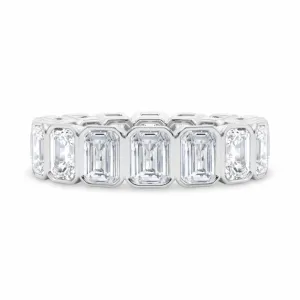 Emerald Cut Bezel Set Lab Grown Diamond Eternity Band