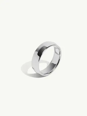 Eterno Knife Edge Wedding Ring In 18K White Gold, 6mm