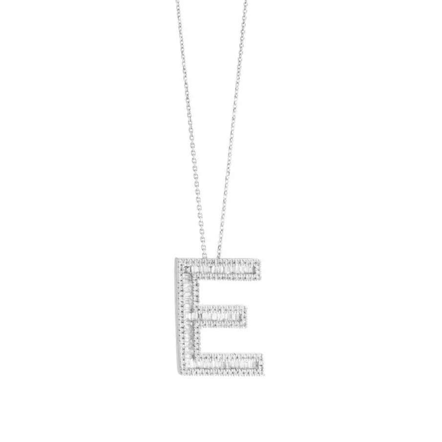 Fancy Baguette Diamond Initial Necklace - 18ct Gold