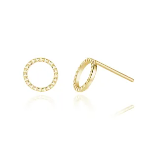 FE0003 925 Sterling Silver Round Stud Earrings