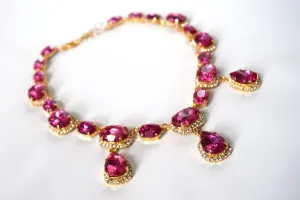 Fuchsia Pink Halo Necklace